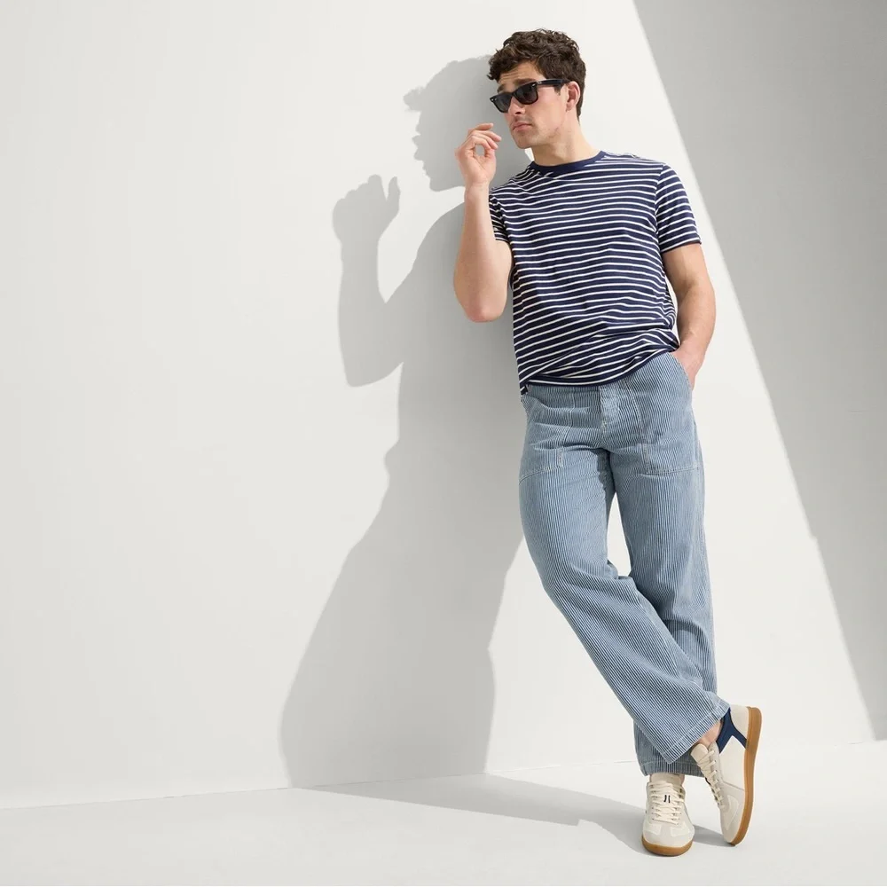 Rothys Mens RS01 Low Lace Up Sneaker US 12.5 EU 45 Off White Navy Casual Comfy - Picture 2 of 14